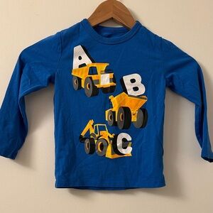 Carter's Blue Long Sleeve Tee with Yellow Construction Print